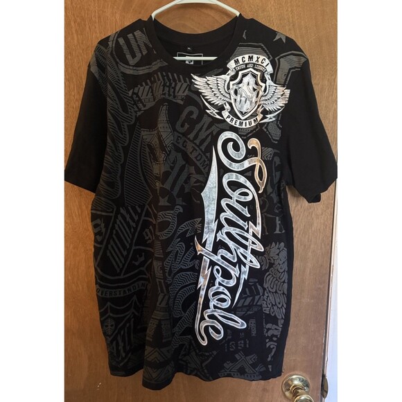 Vintage Southpole Premium Truth Liberty Black XL Double Side Spellout Y2K Grunge - Picture 1 of 7